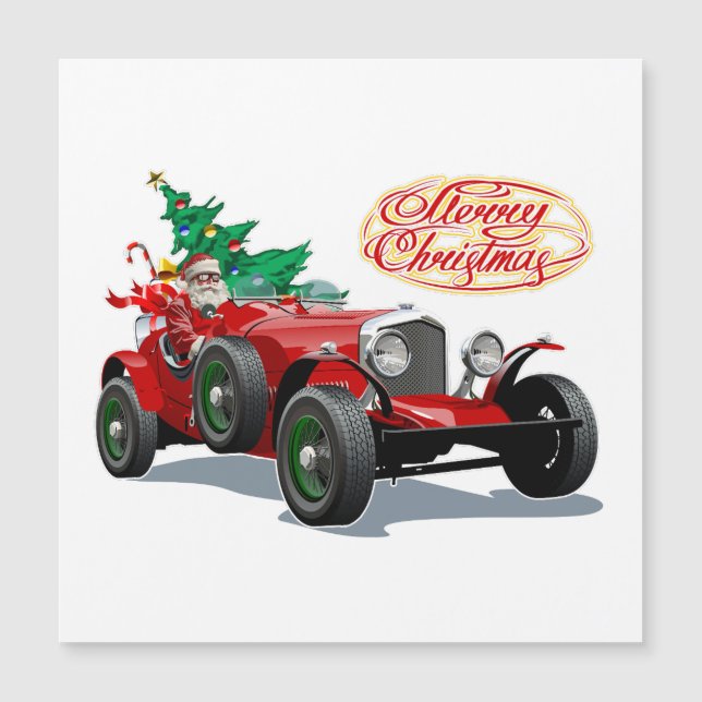 Weihnachts-Oldtimer Magnetkarte (Vorderseite)