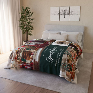 Weihnachts-Oma 5 Fotos mit Haustier Personalisiert Sherpadecke