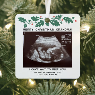 Weihnachts-Oma-Baby-Sonogramm Holiday Keepake Ornament Aus Metall