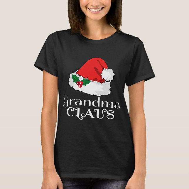 Weihnachts-Oma Claus Matching Pajama-Weihnachtsman T-Shirt (Vorderseite)