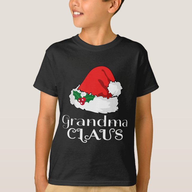 Weihnachts-Oma Claus Matching Pajama-Weihnachtsman T-Shirt (Vorderseite)