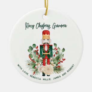 Weihnachts-Oma-Foto und Nutcracker-Skript Keramik Ornament