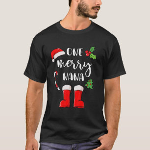 Weihnachts-Oma Weihnachtsmannmütze Candy Cane Boot T-Shirt