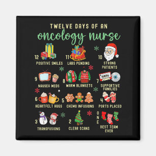 Weihnachts-Onkologie-RN-Krankenschwester 12 Tage d Magnet