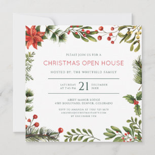 Weihnachts-Open-House-Aquarell-Feierparty Einladung