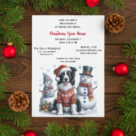 Weihnachts-Open-House mit Border Collie und Schnee Einladung