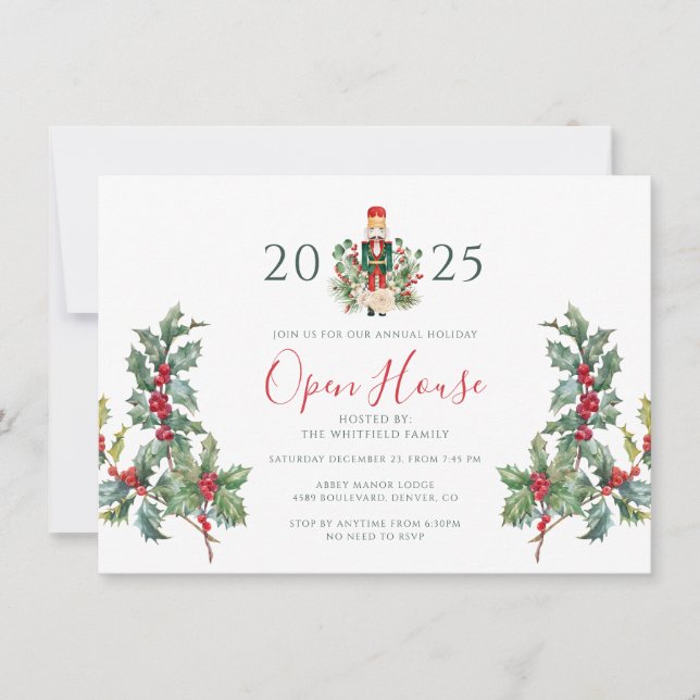 Weihnachts-Open-House-Nussknacker-Open-House Einladung (Vorderseite)