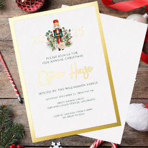 Weihnachts-Open-House-Nussknacker-Script Folieneinladung