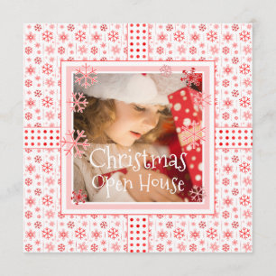 Weihnachts Open House Snowflake Fotovorlage Einladung