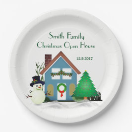 Weihnachts-Open-House-Teller 9" Pappteller