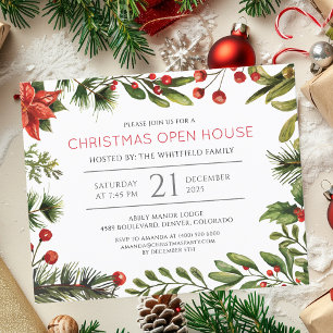 Weihnachts-Open-House-Urlaubsparty-Einladung