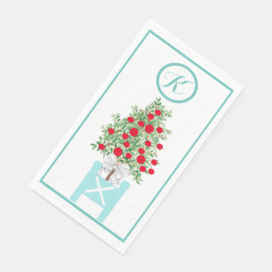 Weihnachts-Orangenbaum-Topiary-Chinoiserie Serviette