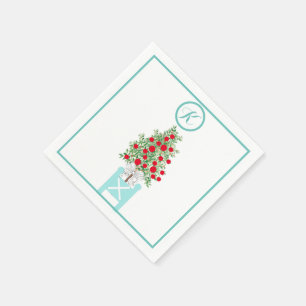 Weihnachts-Orangenbaum-Topiary-Chinoiserie Serviette