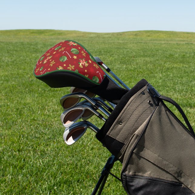 Weihnachts-Ornamant & Candy Cane Muster Golf Headcover (In SItu)