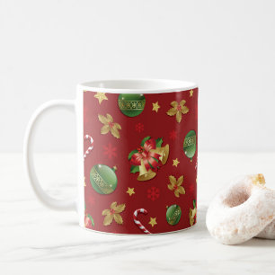 Weihnachts-Ornamant & Candy Cane Muster Kaffeetasse
