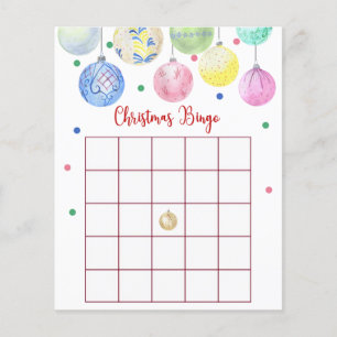 Weihnachts-Ornament Bingo Game Card Flyer