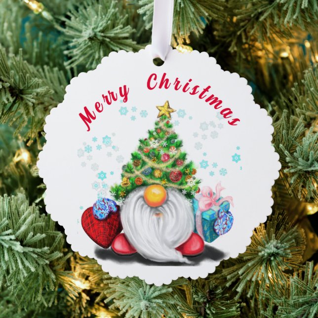 Weihnachts-Ornament-Card Gnome mit Geschenken Ornament Karte (Insitu (Baum))
