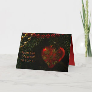 Weihnachts-Ornament-Karte mit Rotem Inneren Feiertagskarte