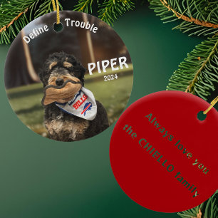 Weihnachts-Ornament mit Berner Sennenhund-Foto Keramik Ornament