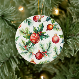 Weihnachts-Ornament-Muster Keramik Ornament