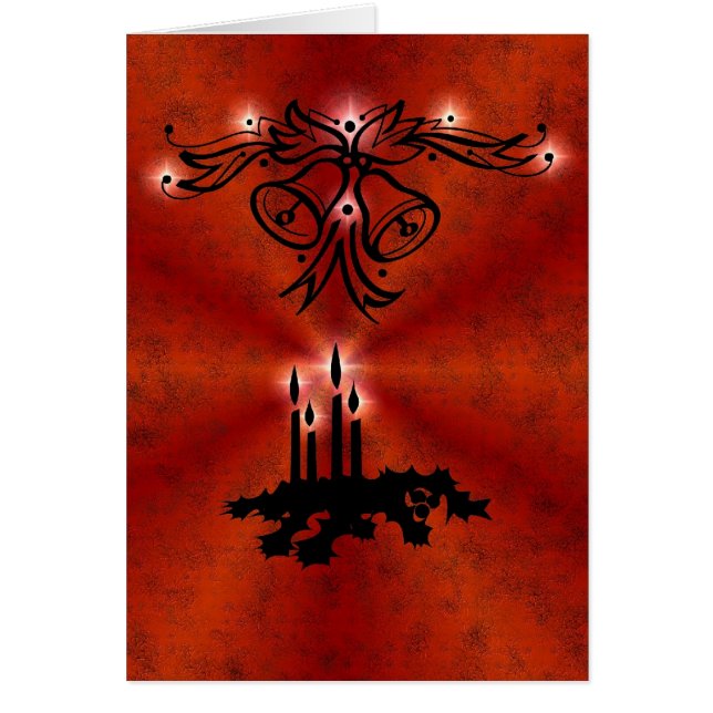 Weihnachts Ornamente mit Sterne auf rot (Vorne)