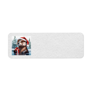 Weihnachts-Otter-Adressenmarken