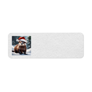 Weihnachts-Otter-Adressenmarken