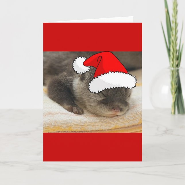 Weihnachts-Otter Feiertagskarte (Vorderseite)