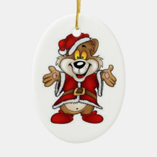 Weihnachts-Oval-Ornament/Weihnachtsbär Keramikornament