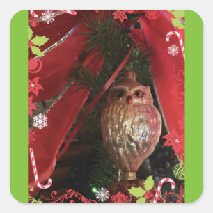 Weihnachts-Owl Whooo? Aufkleber