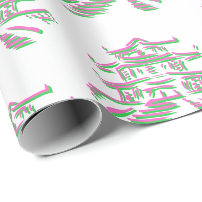 Weihnachts Pagoda Pagodas Geschenk Wrapper Geschenkpapier (Rolleneckpunkt)