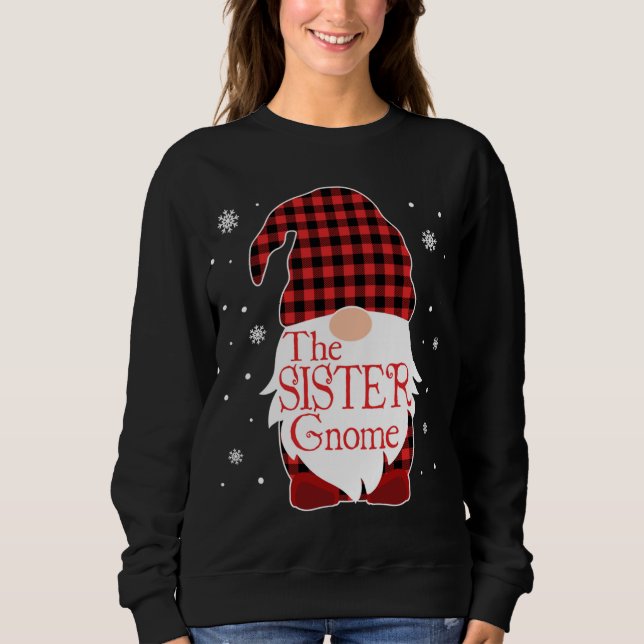 Weihnachts Pajama Familiengeschenk Schwester Gnome Sweatshirt (Vorderseite)