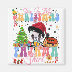 Weihnachts Pajama Niedlich Panda Geschenk X-mas Ma Magnet