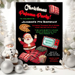 Weihnachts-Pajama-Party Einladungen<br><div class="desc">Weihnachten Pajama Party Einladungen Super niedlich für den Urlaub, dieses Weihnachtsfest Party ist für Erwachsene oder Kinder, die ein Pjama-Thema haben. Der Weihnachtsmann in karierten Pj's wirft eine Pizza, kariertes Kissen und Schlafsack, Popcorn und ein Retro-TV. Weitere Änderungen finden Sie unter Anpassen dieser Vorlage. Am unteren Rand sehen Sie "Gewollt,...</div>
