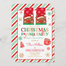 Weihnachts-Pajama-Party Roter Urlaub Pajama Party