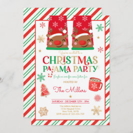 Weihnachts-Pajama-Party Roter Urlaub Pajama Party Einladung