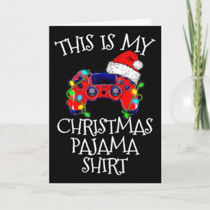 Weihnachts-Pajama-Shirt-Videospielcontroller Santa Karte