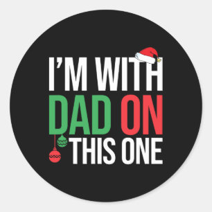 Weihnachts-Pajamas meiner Familie passen zu Vater  Runder Aufkleber