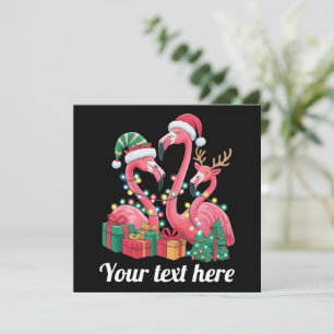 Weihnachts-Palm-Flamingo personalisierte Weihnacht Feiertagskarte