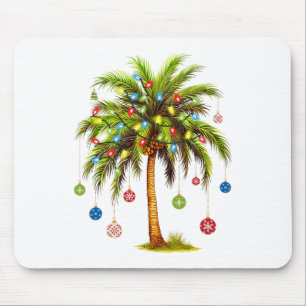 Weihnachts Palm Tree Light Hawaiian Tropical Xmas Mousepad