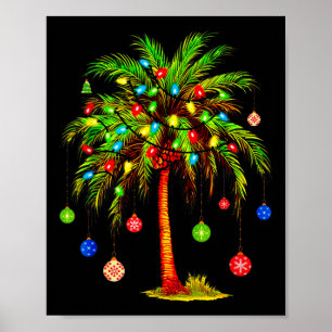 Weihnachts Palm Tree Light Hawaiian Tropical Xmas Poster