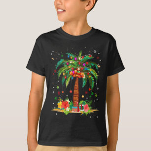 Weihnachts Palm Tree Light Hawaiian Tropical Xmas T-Shirt