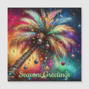 Weihnachts Palm Tree Tropical Beach Magnetkarte