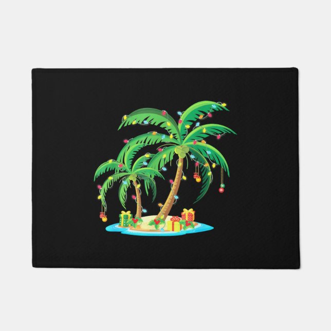 Weihnachts Palm Tree Tropical Xmas Geschenk Coconu Fußmatte (Vorderseite)