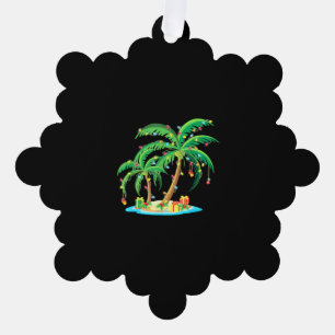 Weihnachts Palm Tree Tropical Xmas Geschenk Coconu Ornament Karte