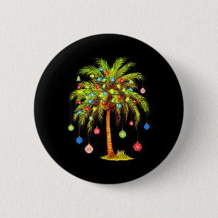 Weihnachts-Palmbaum-Licht Hawaiianisch Tropisches  Button