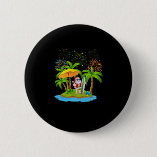 Weihnachts Palme Tree Tropical Xmas Lichter Button