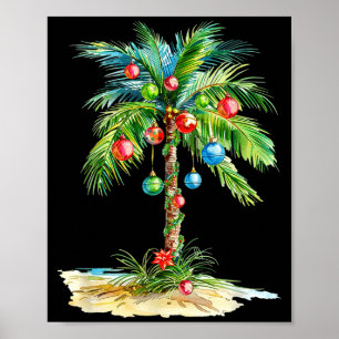 Weihnachts-Palmenbaum-Licht Hawaiian Trocal Xmas M Poster