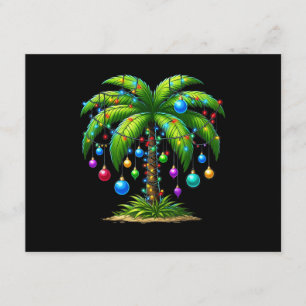 Weihnachts-Palmenbaum Licht Hawaiianisch Tropisch  Begleitkarte