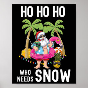 Weihnachts-Palmenbaum Weihnachtsmann Surft Sommer Poster